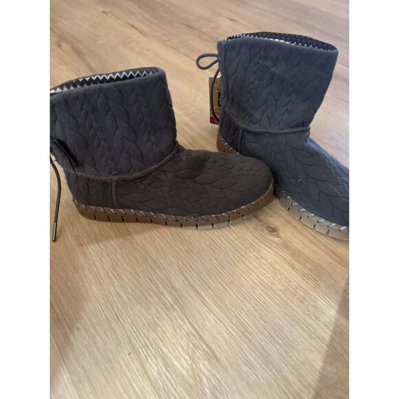 MUK LUKS Cable Knit Boots - Hoboken women's 7 Medium‎ Gray Grey NWOT - Picture 4 of 7